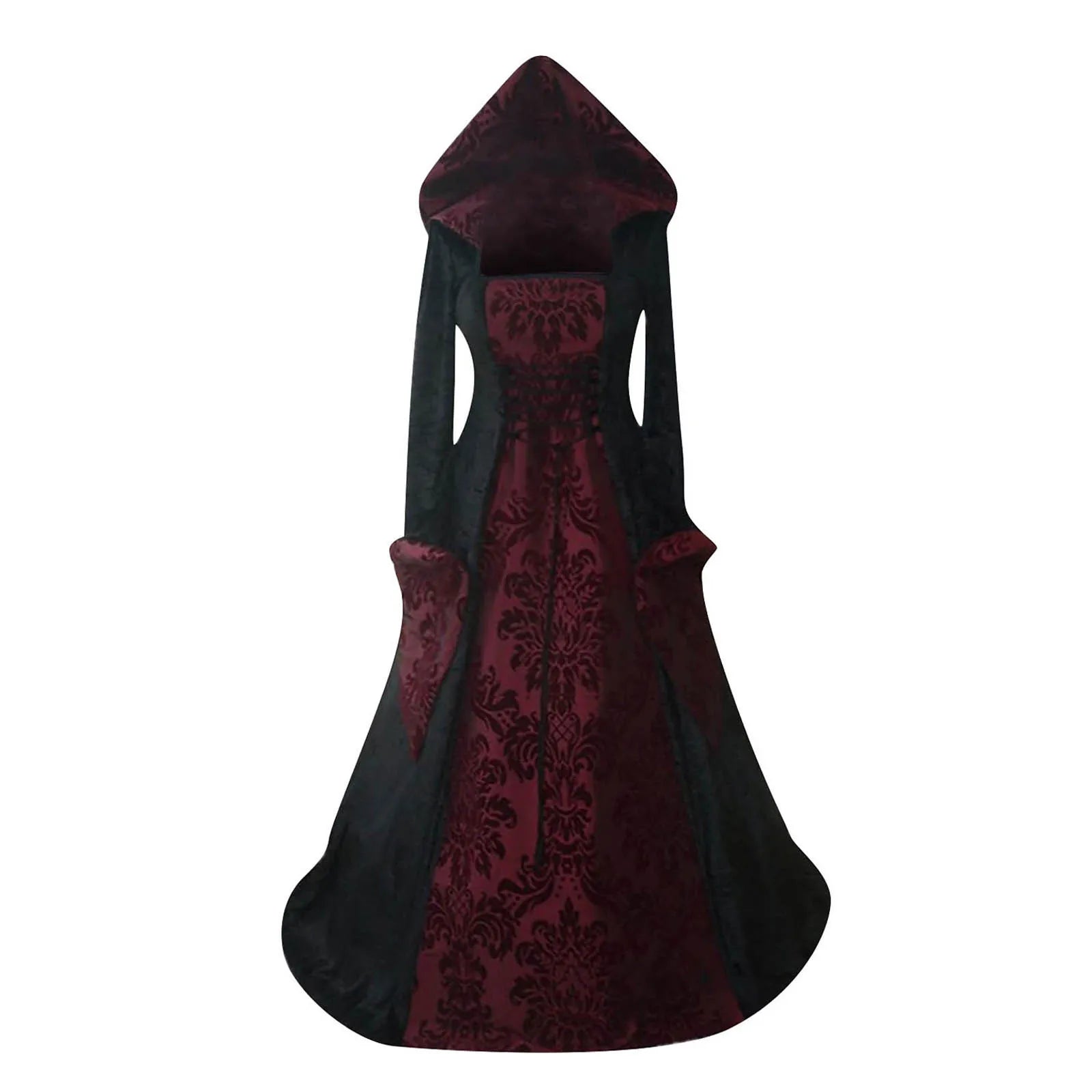 Costume Wicca Witch Medieval Dress Women Adult Plus Size Scary Costume Gothic Wizard