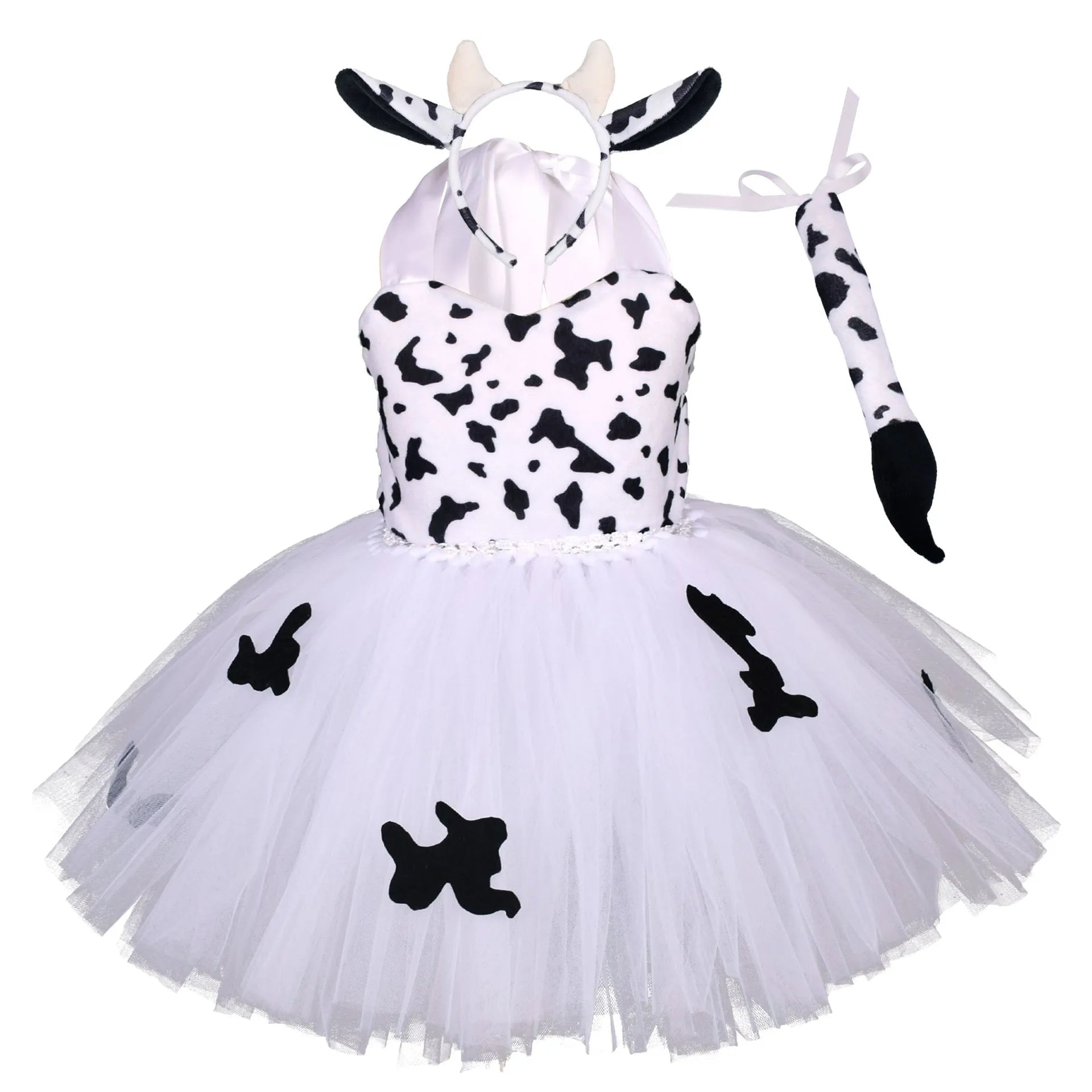 Halloween Animal Costume for Kids Cows Tiger Giraffe Leopard Zebra Kids Girls Tutu Dresses - 1 / 6-12M