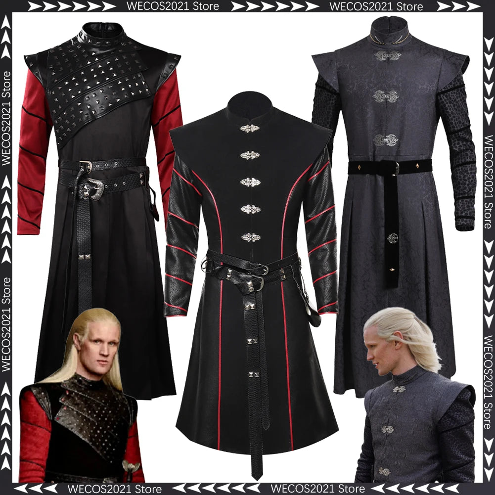 Disguise Prince Daemon Costume Robe Belt Suits TV Dragon Family Costume Men Halloween Up - Style E / XXXL
