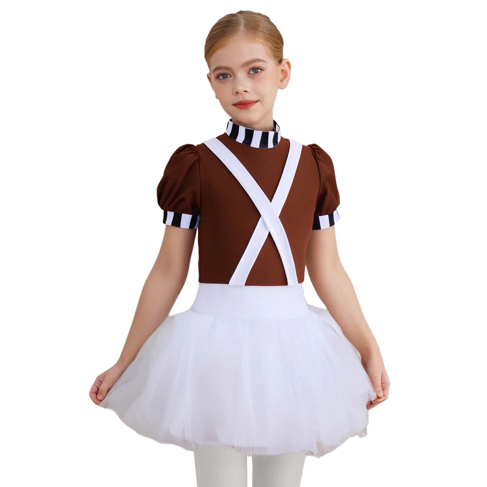 Kids Girls Halloween Chocolate Factory Worker Costume Theme Party Movie Character Cosplay Dress Up Short - product image 8