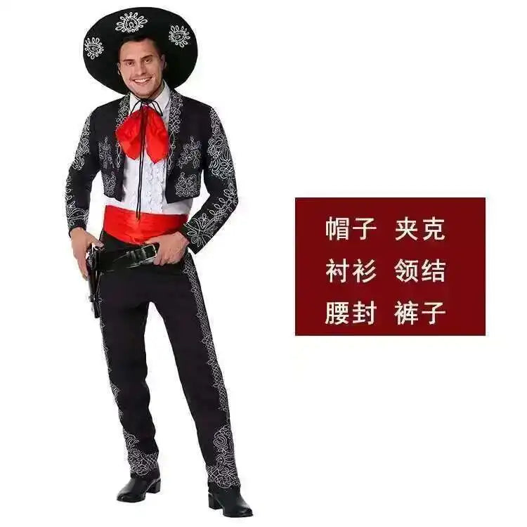 Men's American Western Heroic Character Mexican Ethnic Costume - alternate view 2