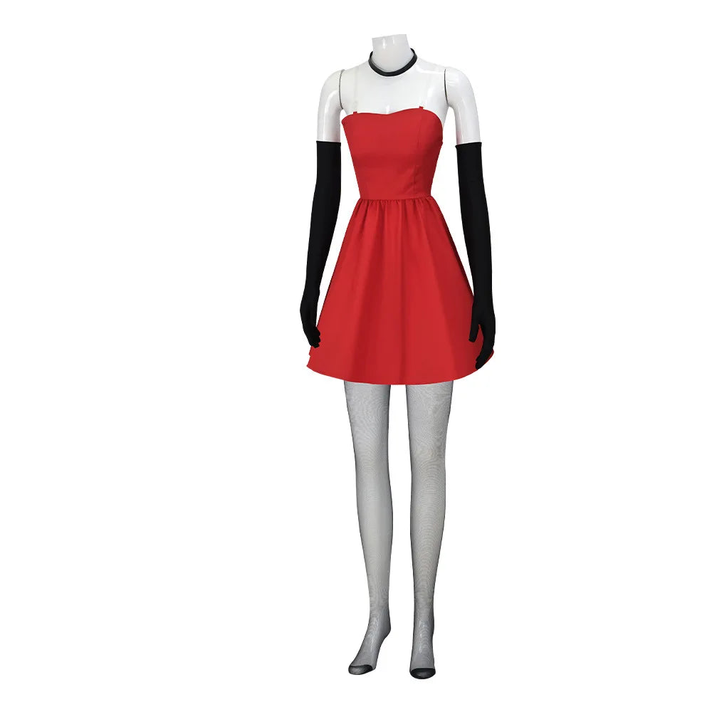 Little Yellow Man Killer Red Strapless Short Dress Cosplay Costume - view 2