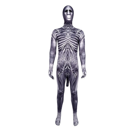 Adult Alien Xenomorph Costume Sci-Fi Movie Monster Halloween Space Cosplay Costumes Jumpsuit Dress Up Outfits