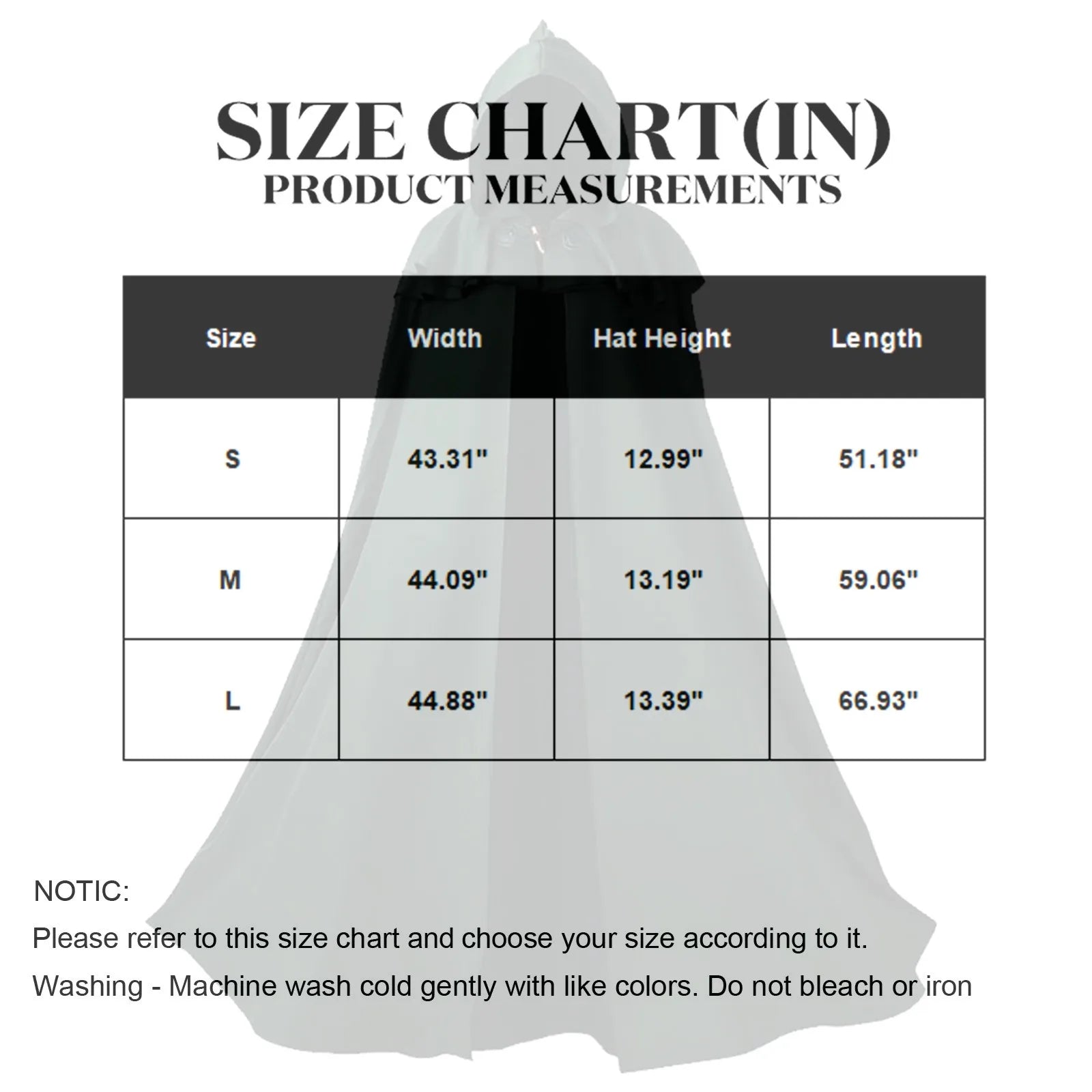 Halloween Hooded Capes for Adult Cloaks Costume Witch Red Black Purple Green Grim Reaper - Blue / L