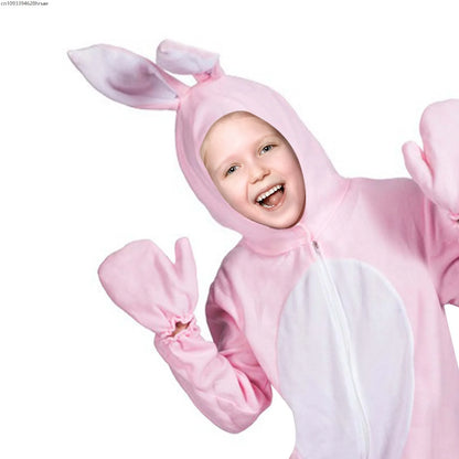 Halloween Cos Animal Jumpsuit Cute Pink Bunny Cosplay Costumes Men Women Kids Role Play Clothes Fancy Dress Sleepwear Bodysuit