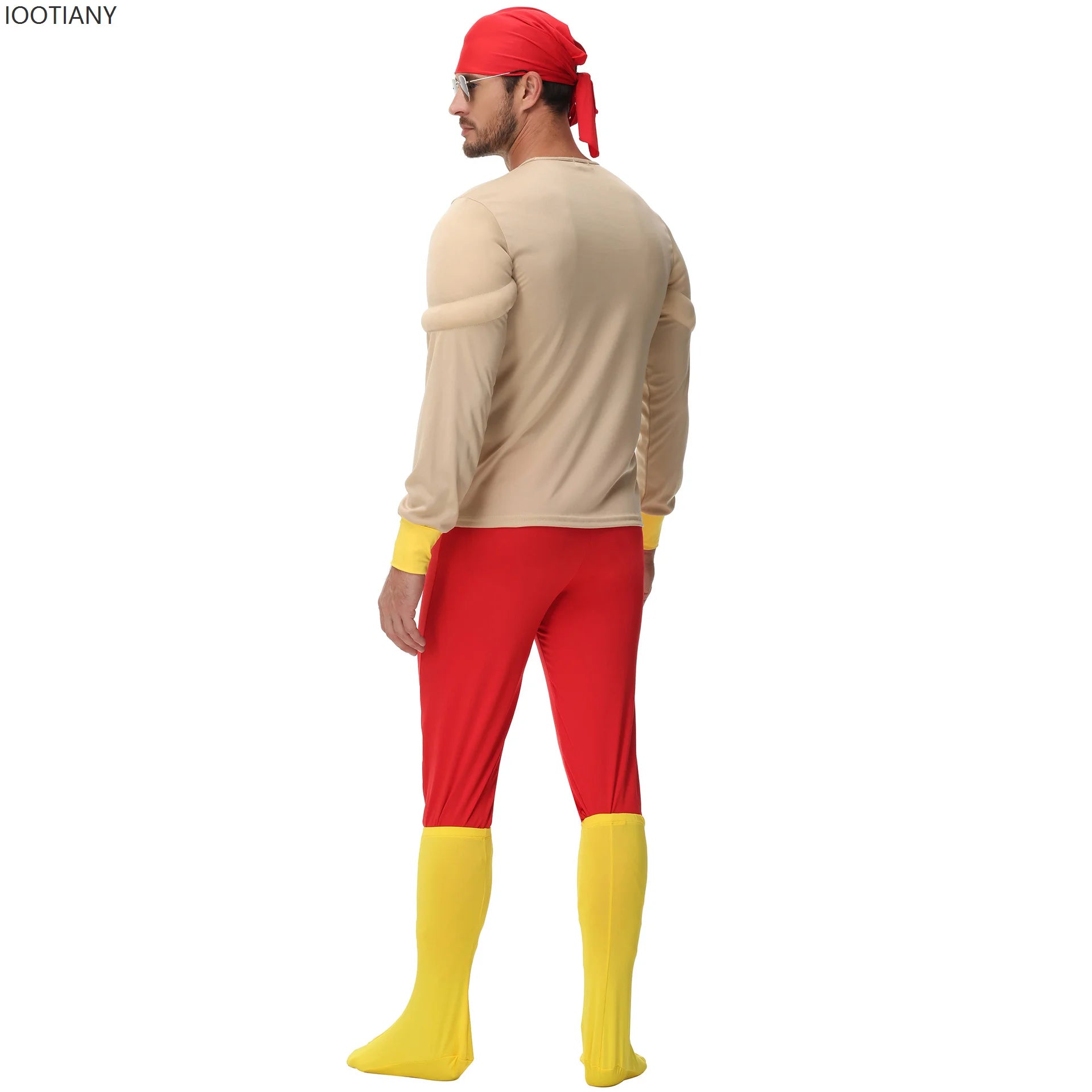 Wrestler pro wrestler Costume Adult Macho Super Muscle Funny Suit Halloween Holiday Party Stage Muscle Man - product image 2