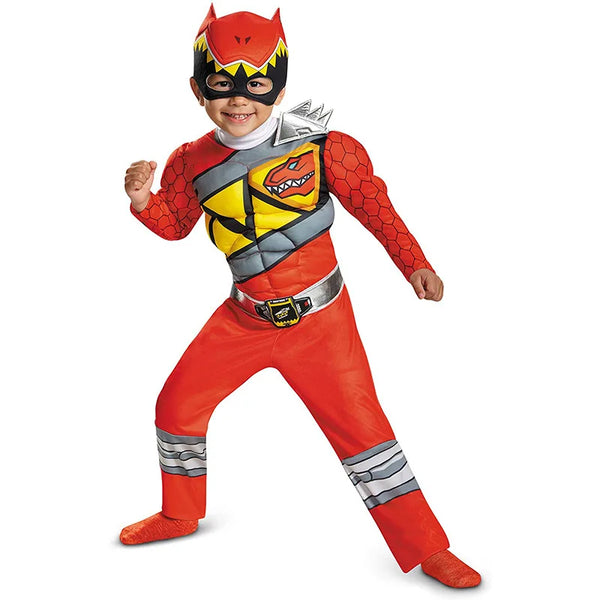 Kids Birthday Party Gift Dinosaur Team Cosplay Halloween Costume Red Power Dino Charge Ranger Muscle - product image 1