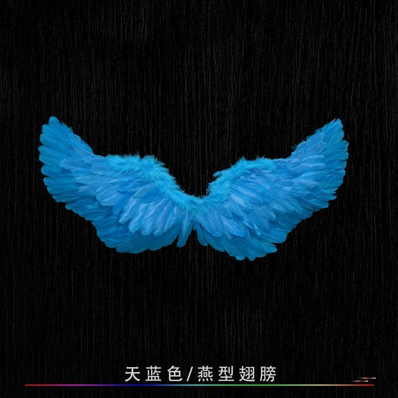 Creative Angel Feather Wings with Elastic Straps Bright Color Lightweight Wings
