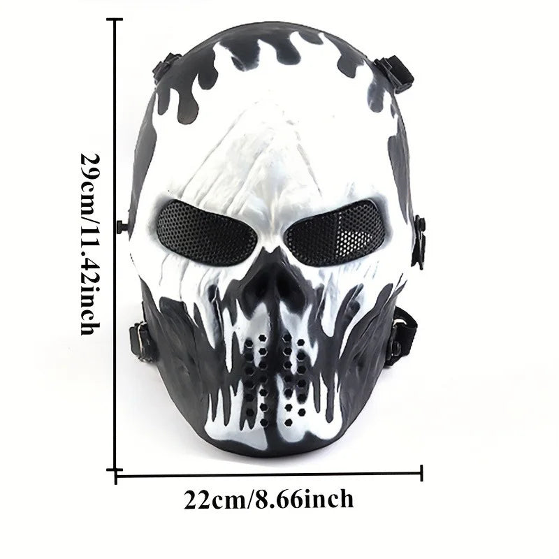 Men's Skull Warrior Mask Cool Camouflage Party Cosplay Accessory Unique Birthday Gift for Boyfriend Horror
