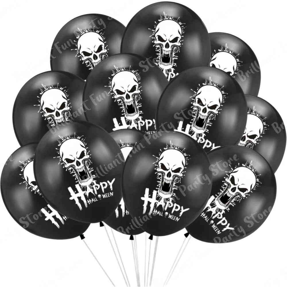 Balloons 12 Inch Black Orange White Halloween Decoration - product image 16