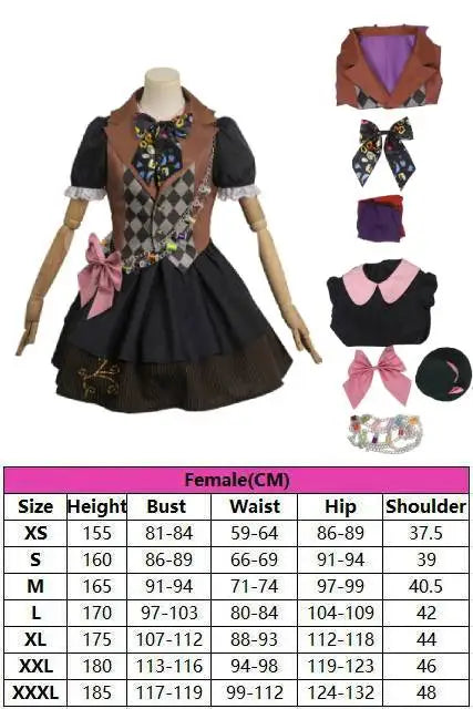 Mad Costume Hatter Costume Fantasy Movie Costume Adult Men Disguise Coat Pants Outfits - Female Style / XL