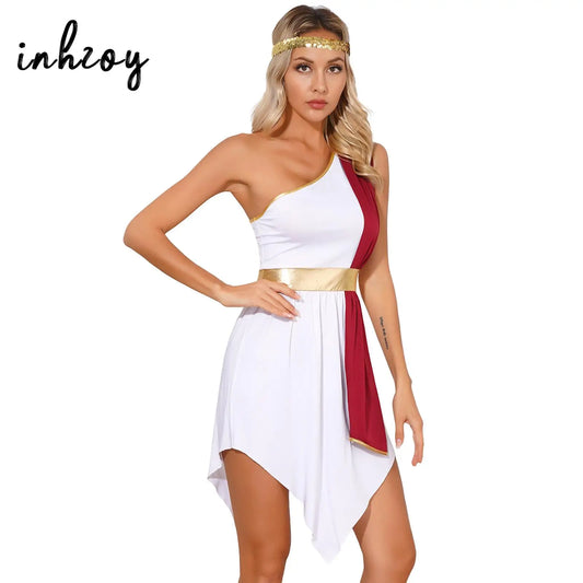 Women's Ancient Greek Roman God Costume Halloween Mr.Toga King Prince Outfit Cosplay Robe - Blue / M