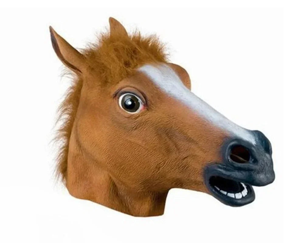 Funny Horse Head Full-Face Halloween Mask