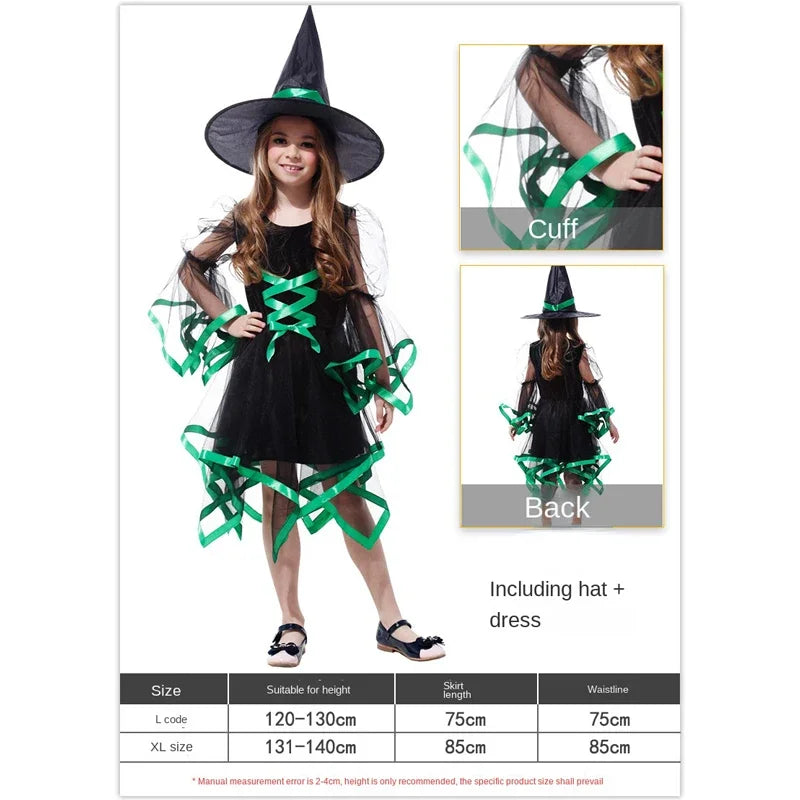 Child's Kids Halloween Vampire Witch Costumes for Girls Dress Up Cosplay Props - product image 5