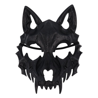 Scary Animal Half Face Mask Costume Accessory for Halloween - White