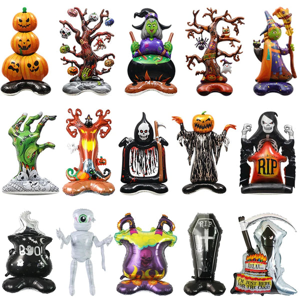 Halloween Decoration Balloons Large Witch Ghost Grim Reaper Tombstone Pumpkin Inflatable Foil Balloon - product image 1