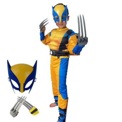 Wolverine Kids' Deluxe Halloween Jumpsuit Costume with Mask