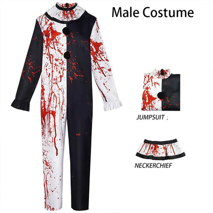 Art the Clown Costume ‌Terrifierr 3 Bloody Outfits Killer Clowns Jumpsuits for Halloween - Female Costume / L