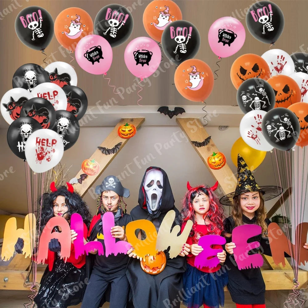 Balloons 12 Inch Black Orange White Halloween Decoration - product image 6