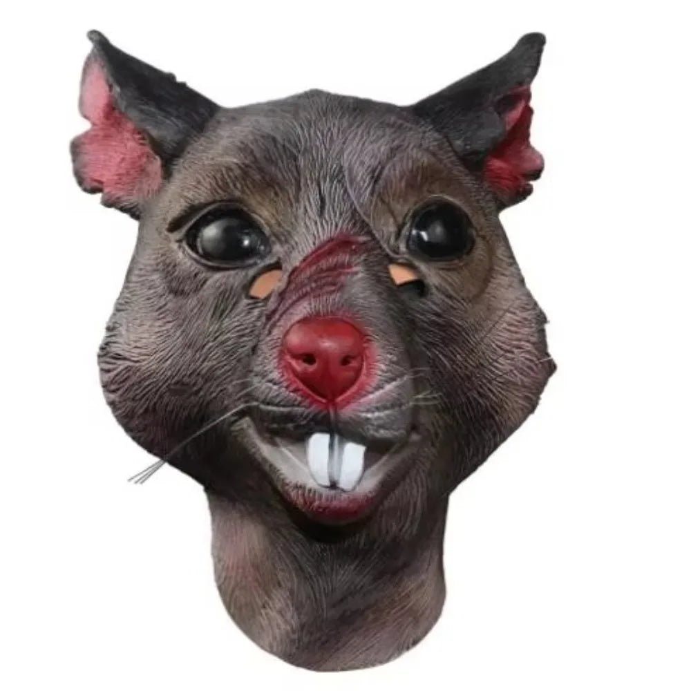 Funny Latex Halloween Cosplay Mask Realistic Unisex Haunted House Prop Durable Prank Helmet Prop