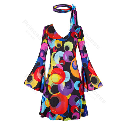 70s Costume Disco Dresses for Women Halloween Costume Sexy Hippie Costume Disco Dress with Disco Headband 70s - product image 24