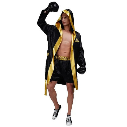 Adult Boxing Champion Costume Man Women Boxer Robe Gold Belt Suits Competition Training - View 2