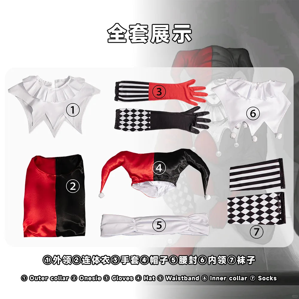 Horror Clown & Queen Costume Full Set Halloween Clown & Jester Costume - product image 7