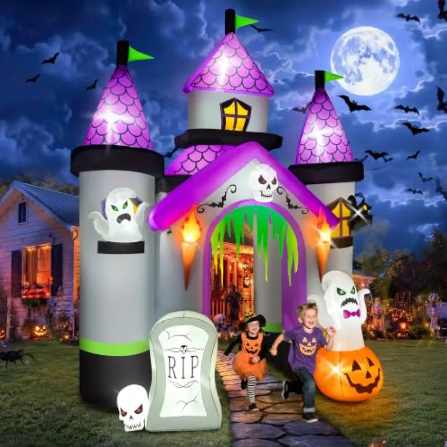 12.5FT Tall Inflatables Archway Haunted House Castle Giant Ghost