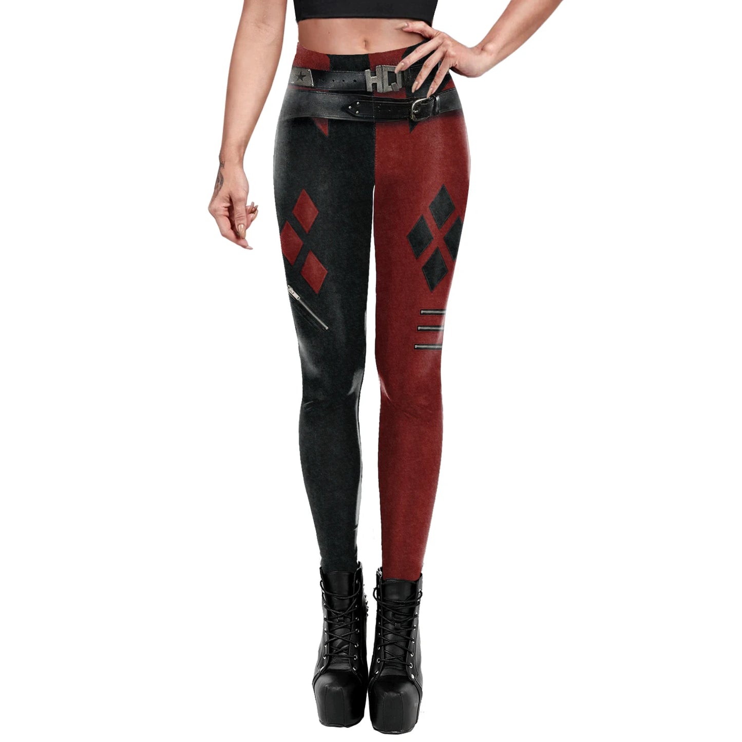 Color Cosplayer Clown Jumpsuit Hero Costume Halloween Dress Suit Leggings Sleeve Bodysuit - jumpsuit06 / XXL