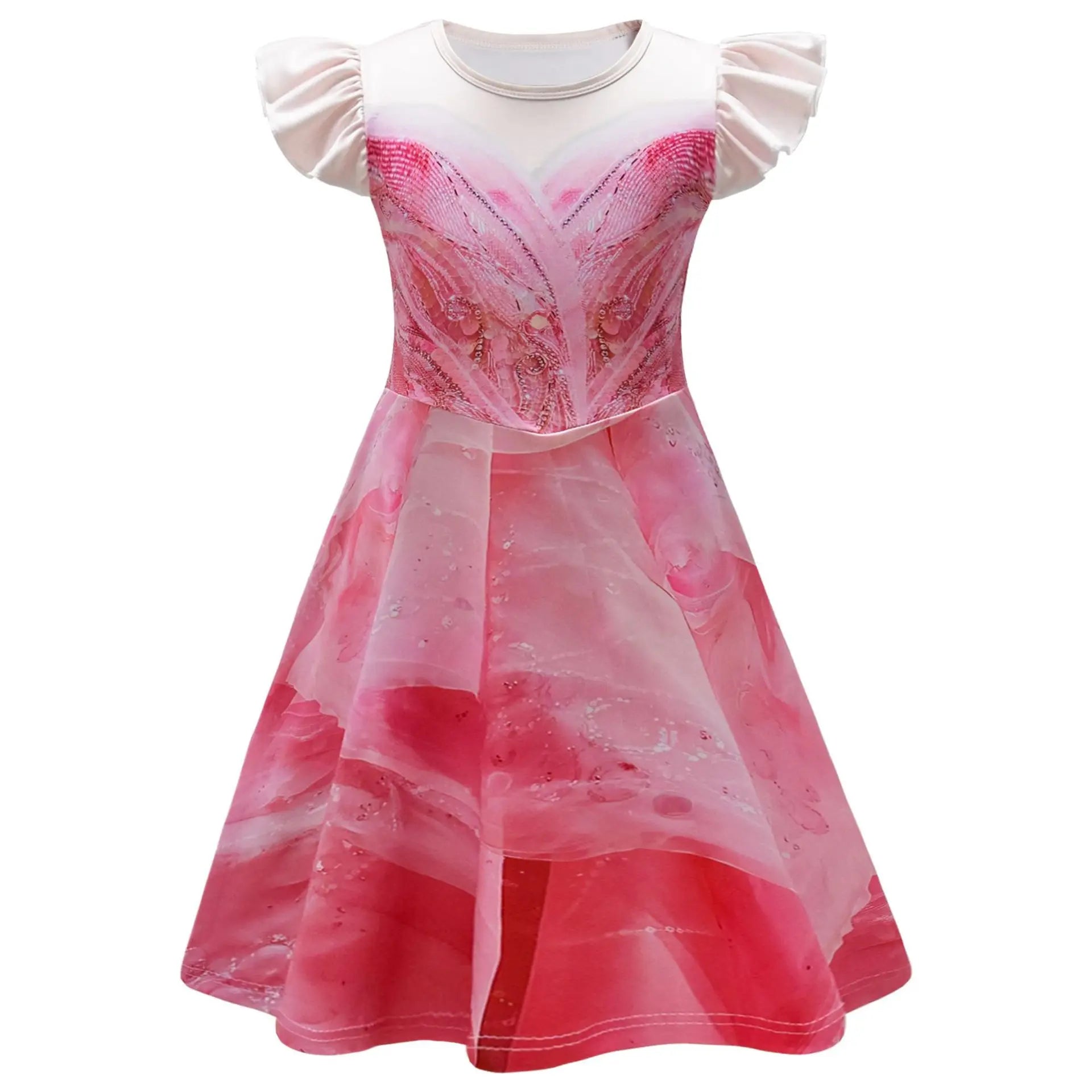 Good Witch Costume For Girls Kids Pink Printed Princess Dress For Children Halloween Birthday Party Carnival - product image 7