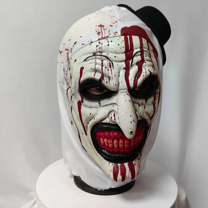 Terrifier 3 Horror Art the Clown Mask Costume Joker Killer Demon Skull Latex Helmet - A