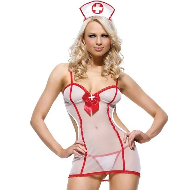 Women's Adult Nurse & Maid Roleplay Lingerie – Costume and Stocking Options