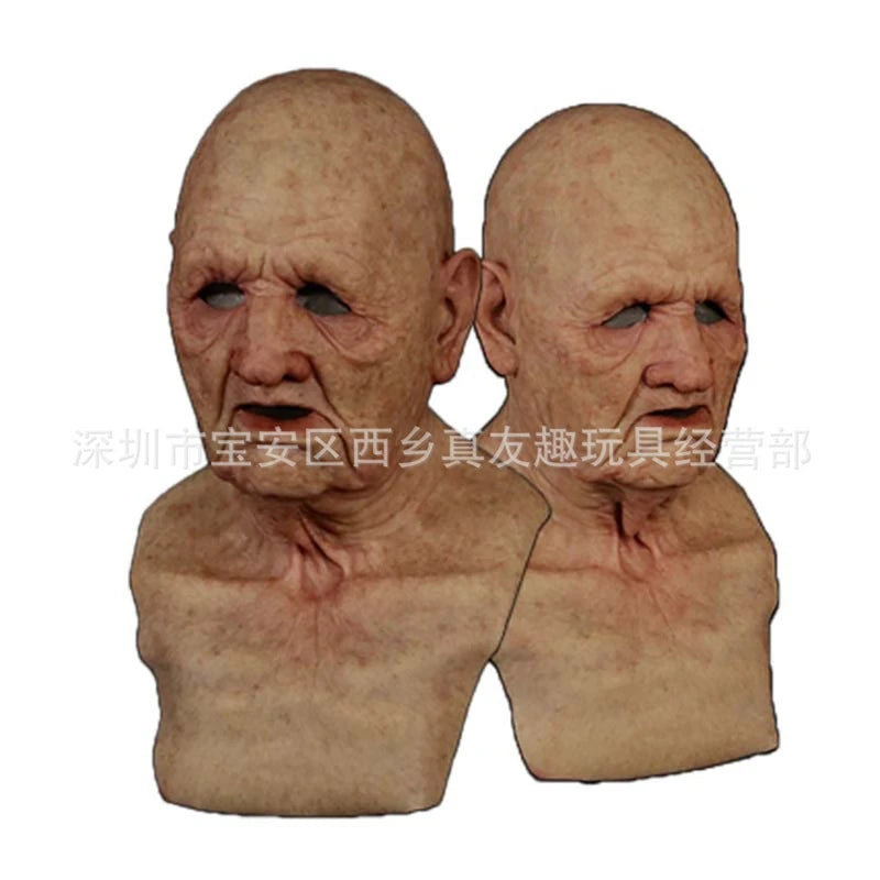 Realistic Elderly Latex Face Old and Women's Halloween Mask - product image 4