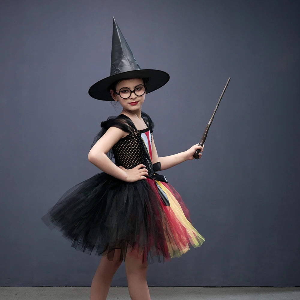 Magic Hermoine Girl Tutu Dress for Halloween Cosplay Costume Potter Witch Cosplay Clothes Kids Birthday Party - product image 4