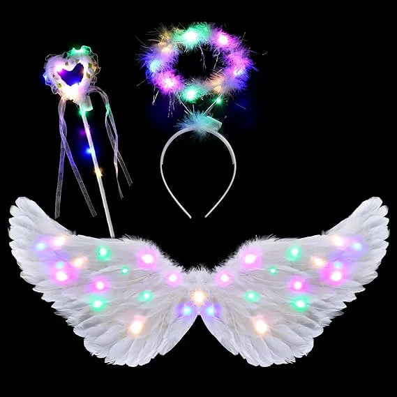 31.5 "adult angel wing halo and fairy wand for adult women, children, girls, ,