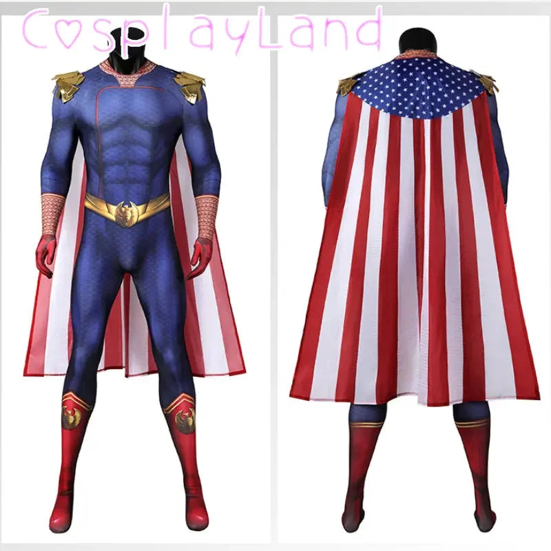 The Boys 3 Homelander Cospaly Costume Adult Halloween Costumes Antony Starr Jumpsuit Cloak - The Boys 3 Homelande / M