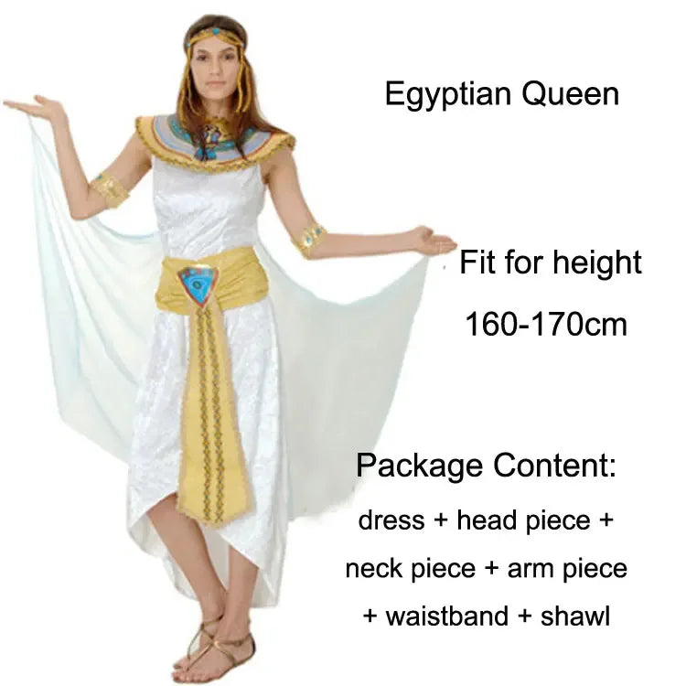 Halloween Costumes Ancient Egypt Egyptian Pharaoh King Empress Cleopatra Queen Costume for - View 8
