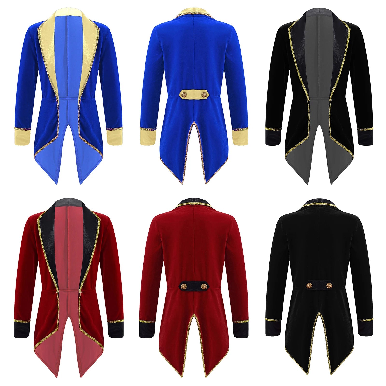 Kids Circus Ringmaster Halloween Costume Tailcoat