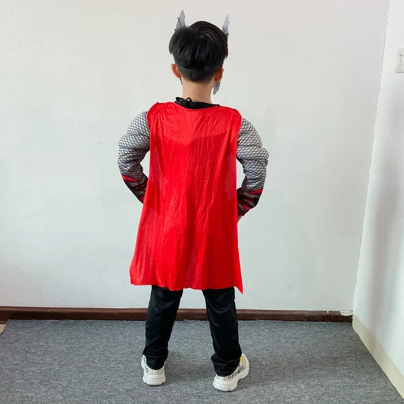 Halloween for Men's Thunder God Warrior Muscle Costume Superhero Thunder God Warrior Costume Muscle Costume Jumpsuit - A / height 51.2–55.1 in (130–140 cm)