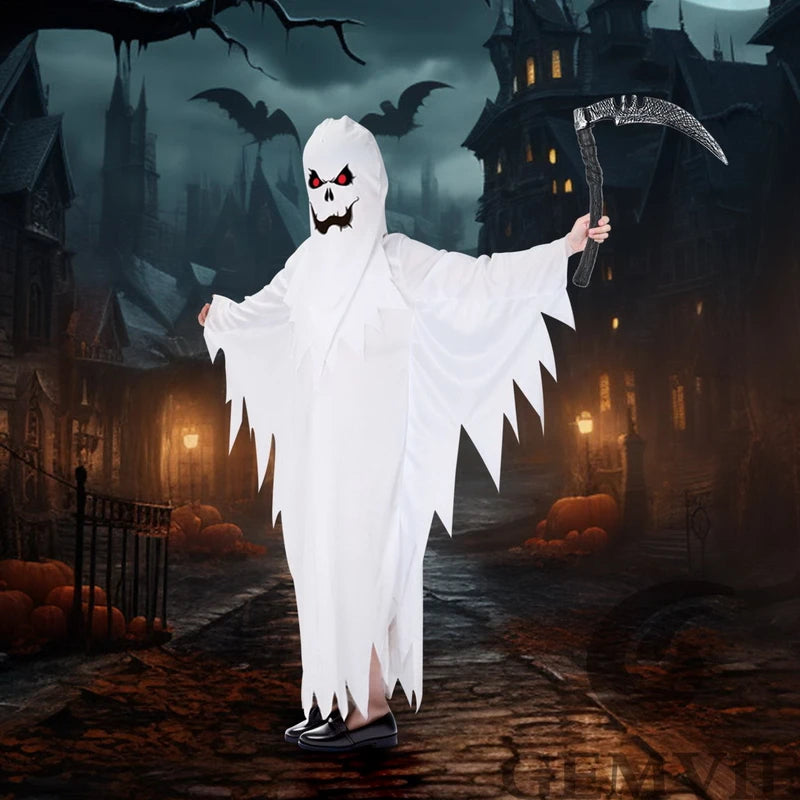 Kids' Ghost White Scary Suit Costume - alternate view 6