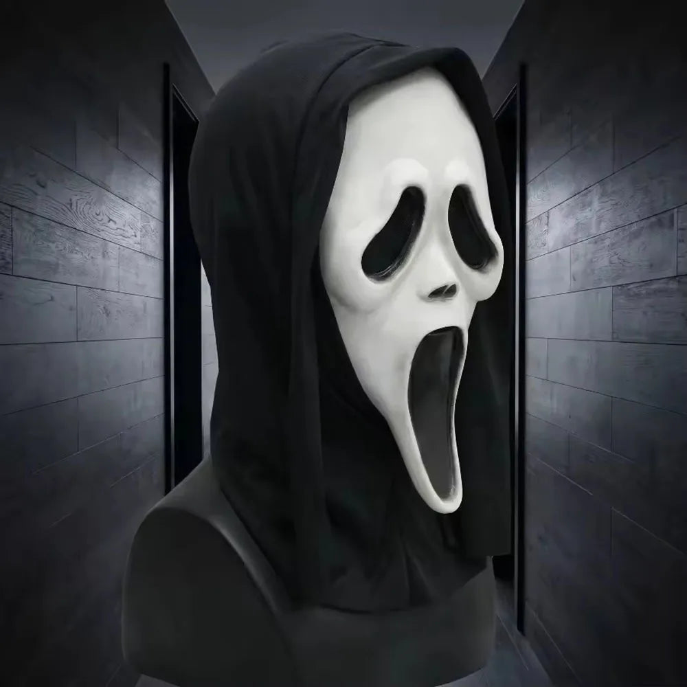 Screaming Ghost-Inspired Full-Head Horror Mask
