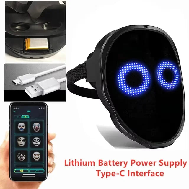 Programmable LED Halloween Mask with Bluetooth App