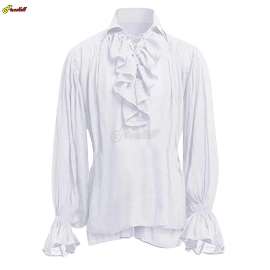 Medieval Autumn Shirts Steampunk Bandage Long Costume