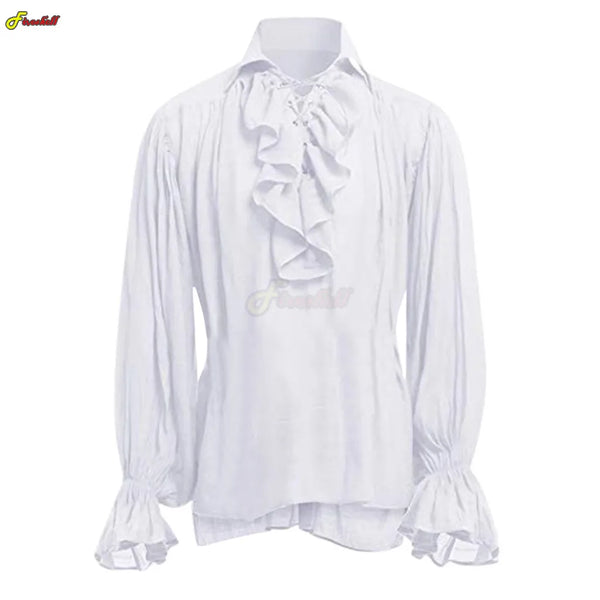 Medieval Autumn Shirts Steampunk Bandage Long Costume