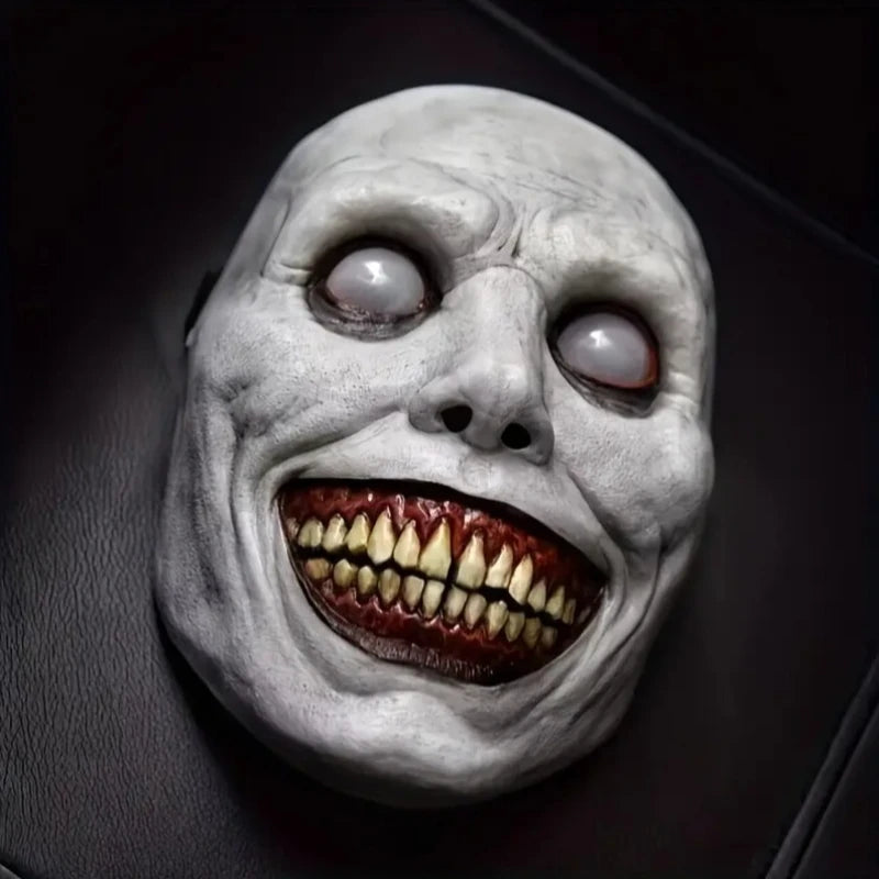 Scary Demon Halloween Mask Creepy White Face Cover Cosplay Prop for Haunted House Horror Party Costume Dress - product image 5