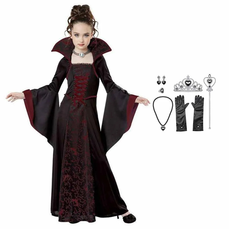 Halloween Costume for Kids Halloween Fantasy Vampire Costume Girls Long Tutu Dress Kids Carnival Outfit - product image 11