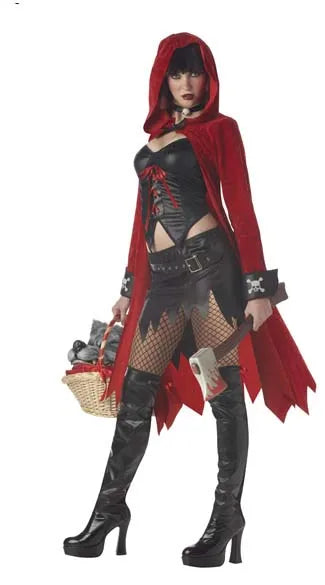 Adult Halloween Costume Dress - Include Red Textured Microsuede Black Bustier Black - View 3