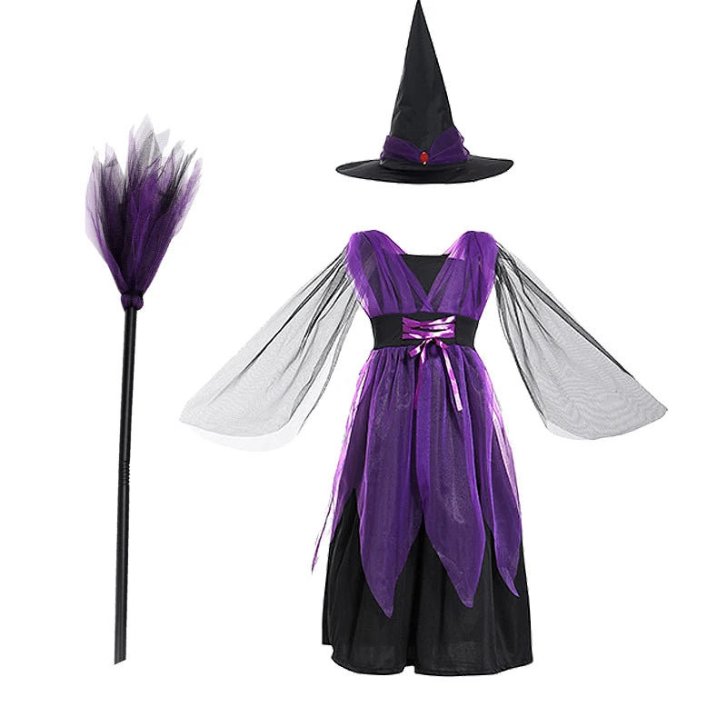 Kids' Girls Witch Vampire Dresses Clothes Dress Up Clothes for Costume - alternate view 15