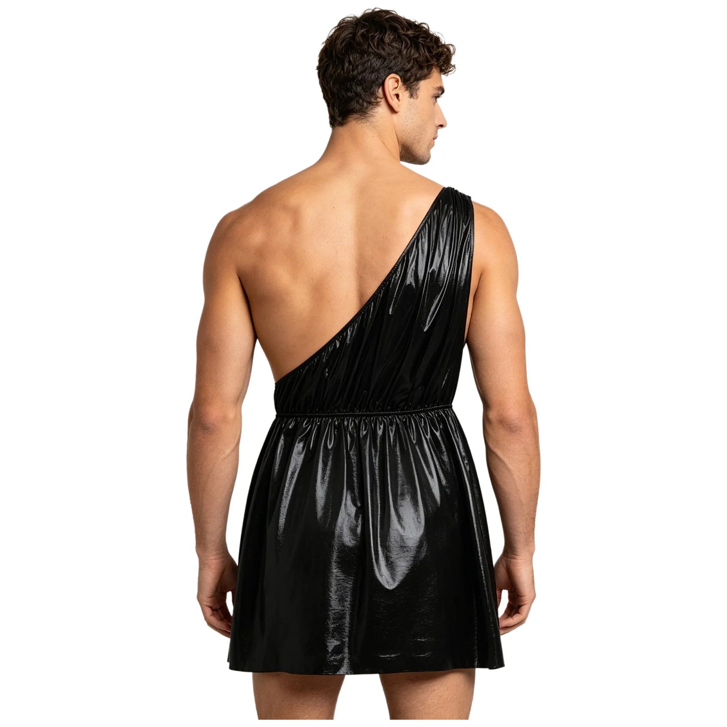 Men's Ancient Greek Roman Halloween Costume Mythology Costume Metallic Shiny Toga One - Gold / M