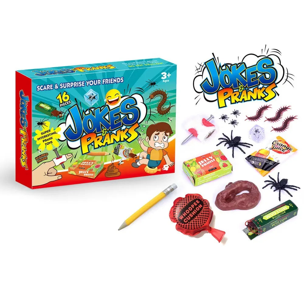 Jokes and Pranks Kit, Funny Gag Gifts, Novelty Toys for Kids and Adults, Party Prank Supplies, Surprise Gifts.